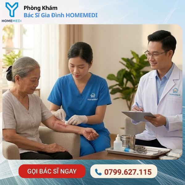 thay băng rửa vết thương tại nhà, chăm sóc vết thương tại gia