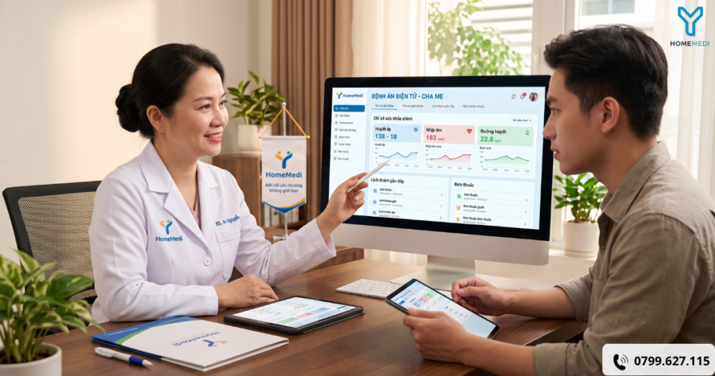 giải thích cặn kẽ mọi chỉ số sức khỏe để người thân hoàn toàn an tâm trao gửi niềm tin.