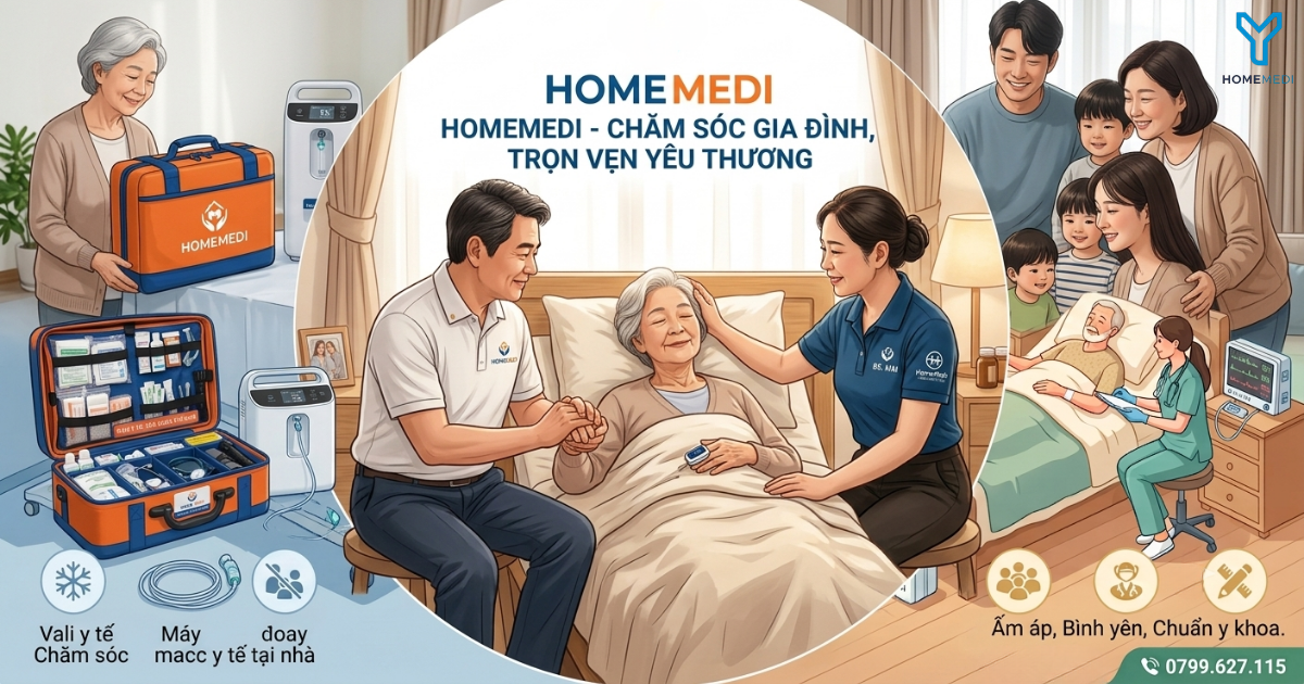 Biến giường bệnh trở nên ấm áp và bình yên hơn bao giờ hết. Với dịch vụ Bác sĩ gia đình HomeMedi