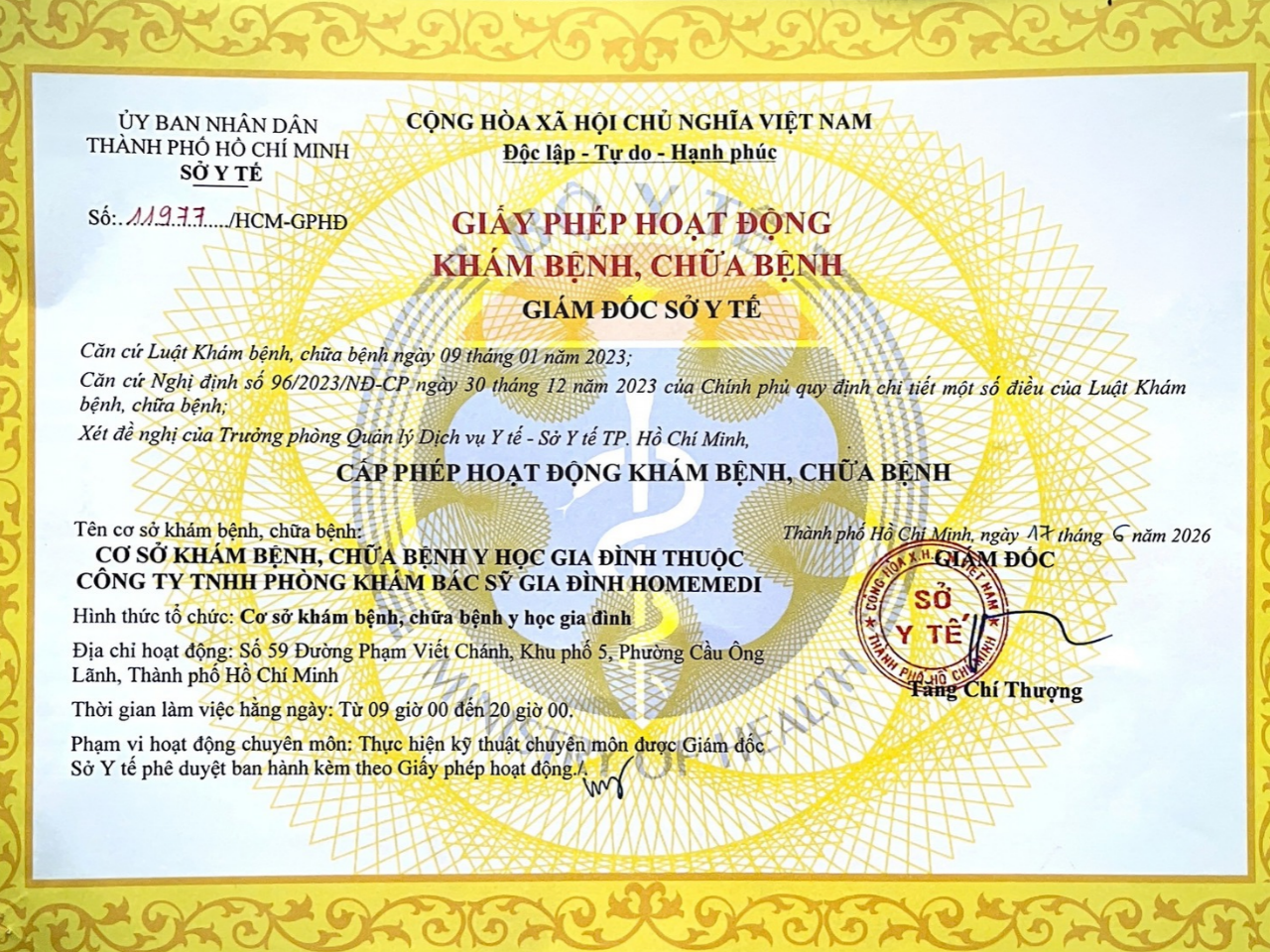 Giấy phép hoạt động