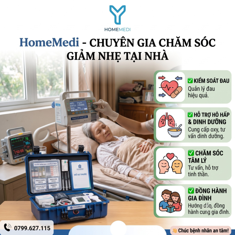 dịch vụ Chăm sóc giảm nhẹ tại nhà của HomeMedi ra đời để san sẻ gánh nặng, mang lại chất lượng cuộc sống tốt nhất cho bệnh nhân