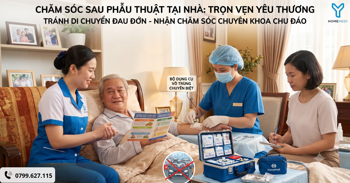 Cận cảnh dịch vụ chăm sóc sau phẫu thuật tại nhà chuyên nghiệp và tận tâm của HomeMedi
